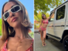 Myleene Klass se torna um ícone da onda de calor quando seu biquíni vem em socorro