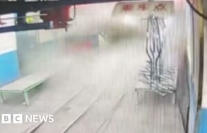 Momento da explosão de gás em mina de carvão na China