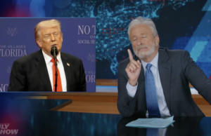 Jon Stewart responde a Trump dizendo que ele é o único presidente a fazer um teste cognitivo