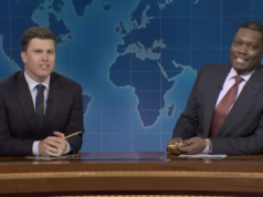 Colin Jost e Michael Che trocam piadas do Weekend Replace no last da temporada do SNL