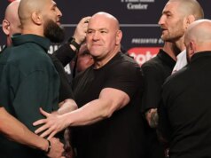 Khamzat Chimaev lança chute em Sean Strickland, provocando grande confusão na coletiva de imprensa do UFC 328