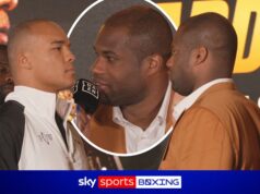 Wardley e Dubois pesam para ‘peso pesado Hagler-Hearns’