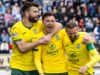 Campbell marca duas vezes no retorno, na vitória do Hibernian sobre Falkirk para aumentar as esperanças do Euro