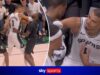 O que isso significa? | Wembanyama incrédulo após expulsão do cotovelo enquanto o Spurs perde