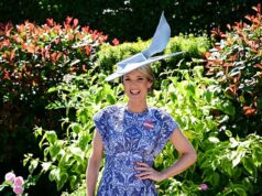 Charlotte Hawkins parece elegante em um lindo vestido azul e fascinador enquanto lidera as chegadas repletas de estrelas do Royal Ascot no quarto dia