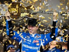 Denny Hamlin obtém a segunda vitória da temporada no apertado Cracker Barrel 400