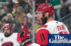 O vencedor de barriga de Staal leva Hurricanes além de Las Vegas e empata a closing da Copa Stanley