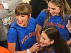 Taylor Swift participa do jogo 4 das finais da NBA no Madison Sq. Backyard