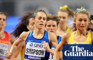 A tricampeã olímpica Jenny Simpson no hospital após desmaiar em uma prova de atletismo