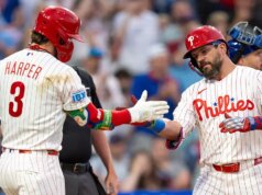 Bryce Harper rebate para o ciclo, Kyle Schwarber acerta três residence run na vitória de Phillies sobre o Mets