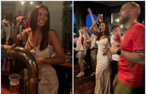 Maya Jama é elogiada como ‘mulher do povo’ depois de beber cerveja em um pub após o evento no tapete vermelho