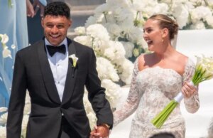 Perrie Edwards brilha em vestido de noiva de renda ao se casar com Alex Oxlade-Chamberlain
