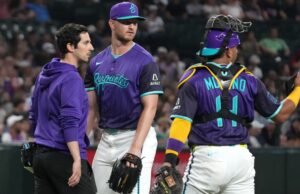 Soroka, do Diamondbacks, sai com lesão no quadril contra o Twins