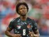 Ismael Kone, do Canadá, sofreu uma lesão na perna contra o Catar