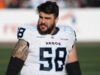 O jogador ofensivo da linha quebequense Anthony Vandal se divertiu com os Alouettes