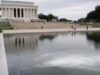 America@250 envolta em algas vermelhas, brancas e azuis – e verdes