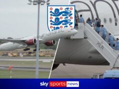 A caminho! Inglaterra voa para Miami antes dos preparativos para a Copa do Mundo