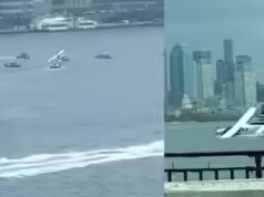 Hidroavião carregando 8 acidentes no East River de Nova York, todos resgatados – vídeo