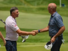 Stewart Cink e Padraig Harrington se prepararam para outro confronto do US Senior Open