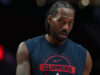 Como ficará o boné e a imagem do elenco dos Raptors após a aquisição de Kawhi Leonard