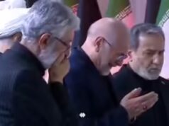 Assista: Ghalibaf e Araghchi do Irã ficam emocionados quando o funeral de Khamenei começa