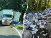 Milhares de latas de cerveja se espalham pela rodovia de Connecticut após capotamento de caminhão