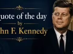 Citação do dia de John F. Kennedy: “Meus compatriotas americanos, não perguntem o que o seu país pode fazer por vocês – perguntem o que vocês podem fazer pelo seu país”.